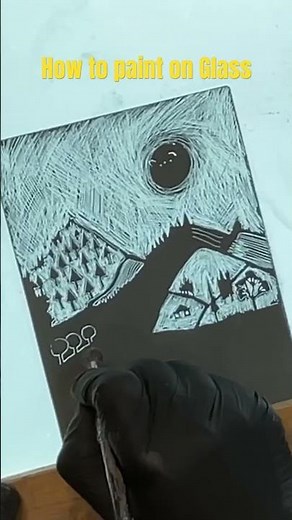 How to use Sgraffito on glass #glasspainting #sgraffito