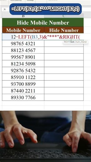 Excel Hide Numbers Mobile