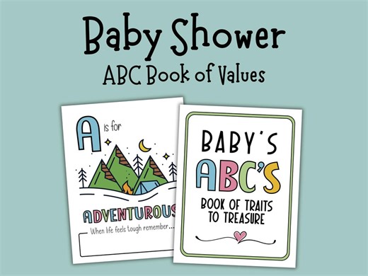Baby Shower Abc Book, Babys First Abc Book, Alphabet Coloring Pages, Baby Shower Booklet, Baby Shower Games - Etsy