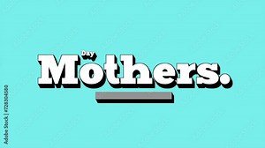 A clean and recognizable Mother's Day text, featuring white letters on a blue background. Simple design, easy to read and remember