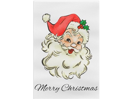 Vintage Santa Tea Towel: Merry Christmas Kitchen Decor, Microfiber - Etsy