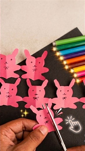 Easy Paper Bunny Chain Tutorial 💖 #diy #crafts