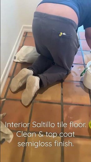 How to clean and seal Saltillo tile floors. #youtubeshort #stonerestoration #stonework #stone