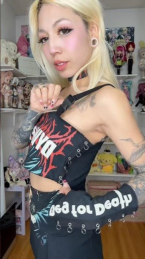 I Sewed My Band Tee into a Girlcore Fashion Outfit 💖 DIY Transformation