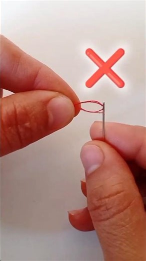Needle Threading Hack for Multiple-Layer Thread#shorts #sewing