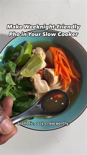 The comfort of pho made easy 🙌. Grab the recipe for the slow-cooked take on a Vietnamese classic at the link in the comments. 🍜: Liz Mervosh, 🎥: Roscoe Hall, Mike Cunliffe | Food & Wine