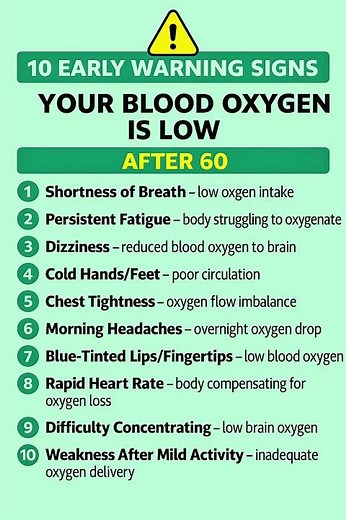 ⚠️ 10 Early Warning Signs Your Blood Oxygen Is Low After 60 (Don’t Ignore These)