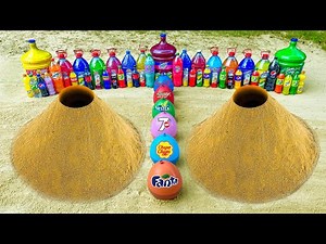 How to make Air Blue Cloud from Giant Coca-Cola vs Different Mentos, Mtn Dew, 7up Fanta Underground