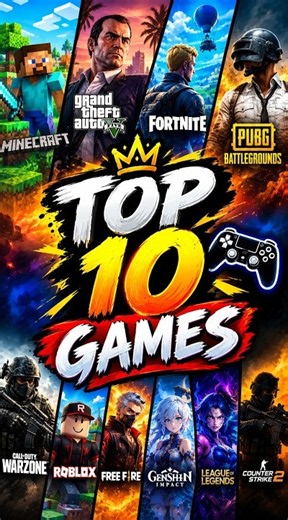 🔥 TOP 10 MOST POPULAR GAMES #top10 #ranking