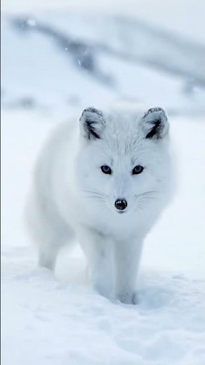 White Arctic Fox in Snow | Winter Wildlife Documentary 4K Video #shorts #wildlife #fyp #subscribe