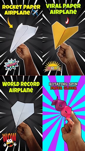 how to make a Papers airplanes , 4 top amazing papers crafting , easy tutorial plane #shorts #diy