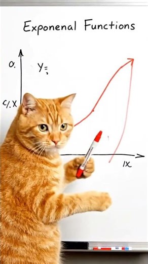 🐱📊 When a ginger cat explains exponential functions! #maths #exponentialfunctions #shorts