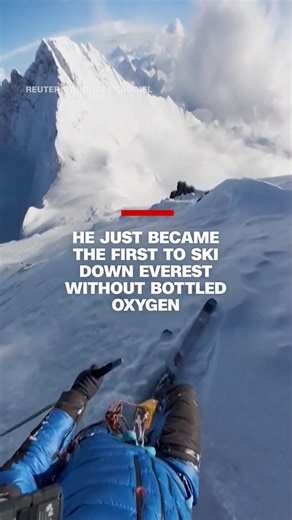 Andrzej Bargiel has just become the first person to climb up and ski down Mt. Everest without bottled oxygen, according to RedBull. | CNN