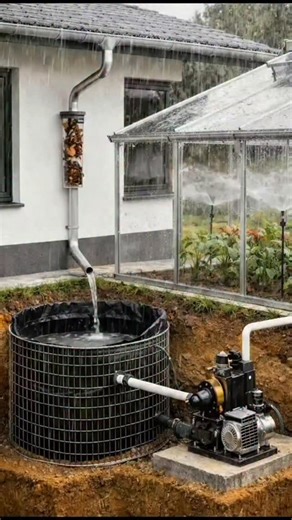 Theroot Story on Instagram: "This greenhouse rainwater harvesting system uses the roof to collect rainfall, channeling it through gutters and filters into a geomembrane storage tank, where it is later distributed by gravity or pumping to drip or micro-sprinkler irrigation, reducing water costs, improving irrigation efficiency, and increasing resilience during dry periods in protected agriculture systems. #RainwaterHarvesting #GreenhouseIrrigation #SmartFarming #WaterManagement #SustainableAgricu