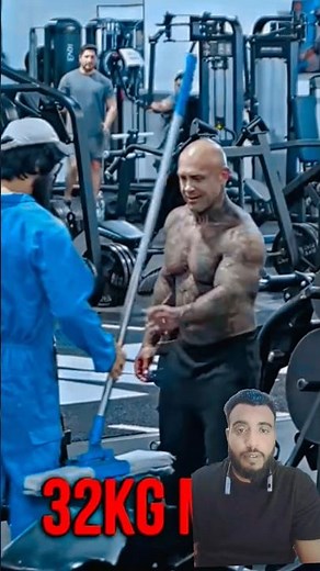 32KG Mop Challenge 😱 The Strongest Cleaner in the Gym! 💪🔥 #shorts #viral