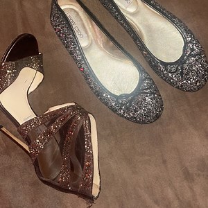 Jimmy choo glitter flats! Perfect for all day