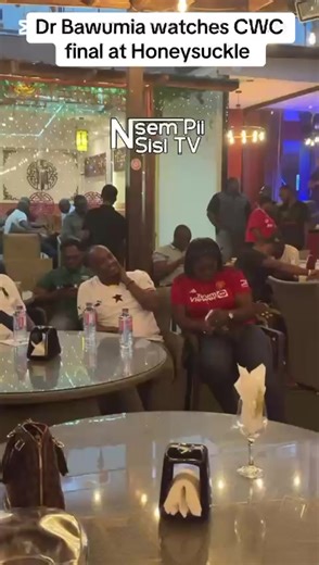 Bawumia watches CWC final at honey suckle.