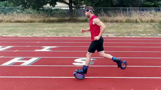 He was just running a mile - now he’s chasing a world record in kangaroo shoes
