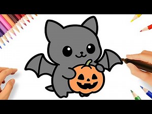 HOW TO DRAW A CUTE BAT 🦇❤️