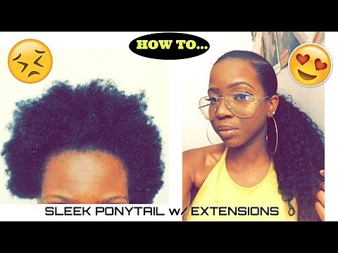 HOW TO: Slick Back Ponytail on 4C Hair w/ Extensions | UNice Hair