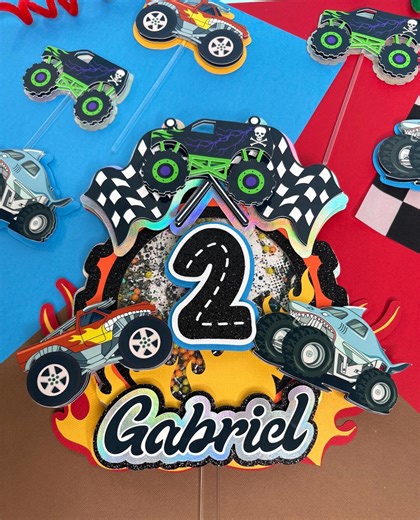 Monster Truck Cake Topper, Monster Truck Party Decor - Etsy