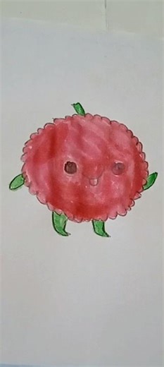 Cute Litchi Cartoon Drawing 🍓 Easy Fruit Drawing Tutorial #Shorts