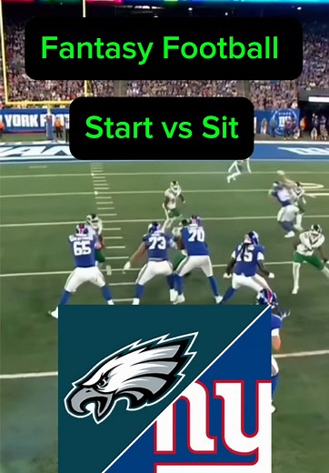 Start vs Sit Fantasy Football Week 8 Giants vs Eagles 🏈 #fantasyfootball #fantasy #startsit #nfl #fantasyadvice