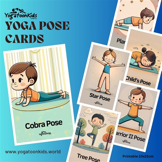 Kids Yoga Pose CARDS-LOTUS /12 Printable PDF Poses -mindfulness & Movement for Children - Etsy