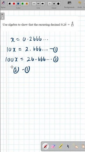 😎 repeating decimal to fraction 5 #maths #mathematics #exam
