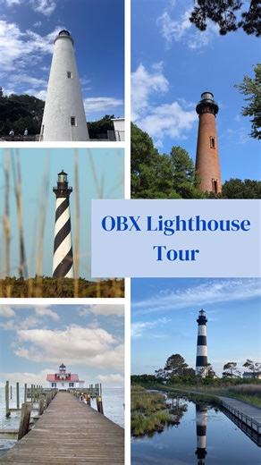 We celebrated National Lighthouse Day by taking on the OBX Lighthouse Challenge! We hit all five of the Outer Banks lighthouses, from the northernmost point in Corolla all the way down to Ocracoke Island. It was an amazing day of climbing, exploring, and soaking in the views. ☀️ Are you ready to try this challenge for your next Outer Banks Vacation? Here are some tips for the perfect lighthouse tour: 📍Start early at the Currituck Beach Lighthouse since you can’t book tickets ahead of time. Star