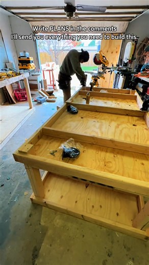 Write PLANS in the comments—I'll send you everything you need to build this. • • #woodworking #diy #wood #workbench #fyp | Noble wood DIY
