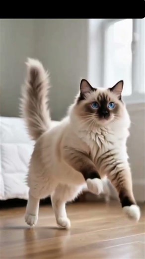 Cute Cat Jumping on Bed – Funny Pet Moment 😹Naughty Cat Jumping on Bed