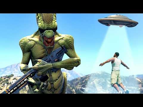 Franklin Landed on Moon! ALIEN ATTACK in GTA 5 (Part-2)