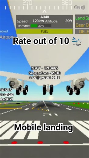 A340-600 landing (ptfs)#aeroblox l#aviation#landing#ptfs