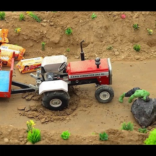 Mini tractor transporting Parle-G biscuit #diy #diyprojects #satisfyingvideo #fblifestyle #miniature #kids #toys #rurallife #reelschallenge #facebookreelsviral #videoviralシ #SciFiAdventure #cartoon | Mini Rural Project