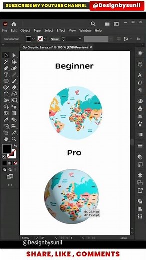 This 3D Effect Makes Boring Maps Pop #illustratortutorial #design #shorts