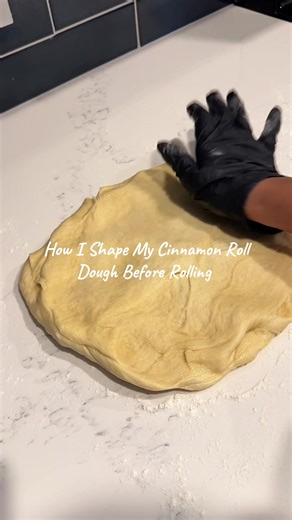 I used to struggle with rolling the dough until I learned this one small step. Letting it rise in a rectangle container was definitely a game change because it allows the dough to hold the shape I want #cinnamonroll #homemadecinnamonrolls #cinnamonrolls #bakingfromscratch #blackbakers