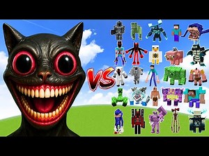 NEW CARTOON CAT vs All Minecraft Bosses | MINECRAFT PE MOB BATTLE