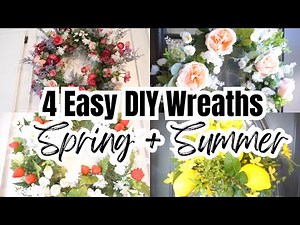 🌿 💐 DIY Spring/Summer Wreaths: Affordable & Easy Home Decor Ideas / SPRING + SUMMER DECORATIONS
