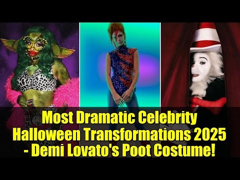 Most Dramatic Celebrity Halloween Transformations 2025 - Demi Lovato's Poot Costume!