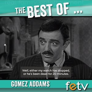 Gomez: "Has anyone ever told you you have the softest brown eyes?" Morticia: "No. Besides, my eyes are blue." Gomez: "No wonder no one has ever told you." 😂🤣 Watch some of Gomez's best moments on #TheAddamsFamily, airing Sundays from 9-11p ET on FETV! | FETV