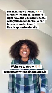 TRAVEL AND TEACH IN IRELAND 🇮🇪 WITH DEPENDENTS ( Husband / wife and children )BREAKING NEWS : IRELAND IS HIRING TEACHERS 🧑‍🏫 ( Primary , Secondary and higher education TEACHERS Right Now) Let me brief you about your next destination : Ireland 🇮🇪 is a beautiful country in Europe with a population of 5.2 million inhabitants , Ireland 🇮🇪 speaks English language , Irish language and 3 other languages . Ireland uses Euro 💶 as their official currency. Finally Ireland 🇮🇪 borders UNITED KINGD