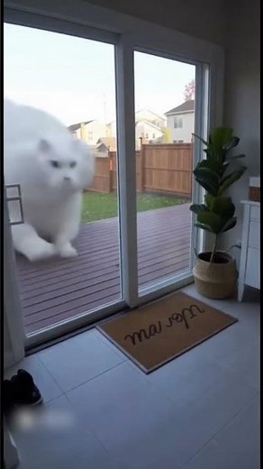 Giant White Cat Destroys the House — CCTV Chaos!