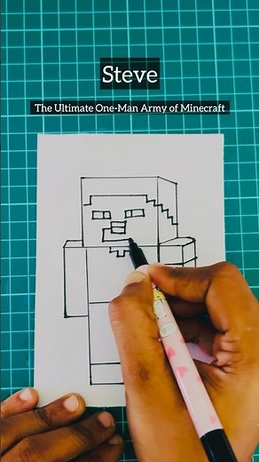 Easy Minecraft💚 Steve Drawing for Kids| How to Draw Minecraft Character Steve Step By Step 🎨