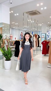 Một chiếc đầm VỪA VẶN cho mùa cuối năm! Vừa xinh đẹp, vừa tôn dáng lại vừa kinh tế. Chỉ #3xx (x tiểu học), chốt đơn thôi!! - Mã đầm: LDE1034 (Đen & Xám) - Size: S -> XL #gumac #thoitranghanhphuc | GUMAC