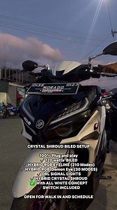 TOL SINU SUGOD NA NILA KAME 🔥🔥🔥🔥 CRYSTAL SHROUD BILED SETUP 100% Plug and play ✔️120 watts BILED ✔️HYBRID RGB EYELINE (210 Modes) ✔️HYBRID RGB Demon Eye (30 MODES) ✔️DRL SIGNAL LIGHTS ✔️HYBRID CRYSTAL SHROUD ✅ With ALL WHITE CONCEPT ✔️SWITCH INCLUDED OPEN FOR WALK IN AND SCHEDULE 📍Shop Location : Kasiglahan Village Road San Jose Rodriguez Rizal 🗺️ Waze : Motorific Garage LANDMARK : BESIDES MAWEES BURGER & Joes Brew MAPS : https://maps.app.goo.gl/R4KXruhTggiXxtjR6?g_st=com.google.maps.previ