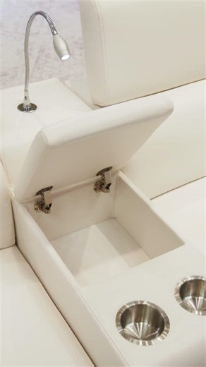 Nova Power Recliner Sectional With Fridge & Bar #interiordesign #contemporarysofa #furniture