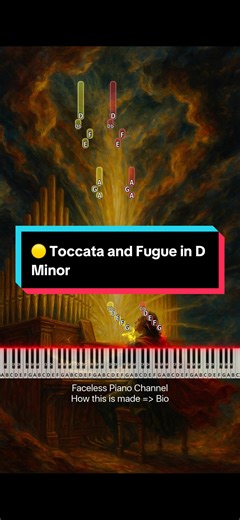 🟡 Toccata and Fugue in D Minor - Bach (Intermediate Piano Tutorial) #piano #pianotutorial #easypiano #pianocover #toccataandfugueindminor