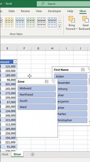 Slicer For Better Filtering in Excel