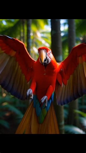 Crimson wings ablaze against emerald canopy, the Scarlet Macaw is living fire set free— a feathered sunrise that screams joy. #scarletmacaw #macaw | Kudotzky Bisaya in Arizona